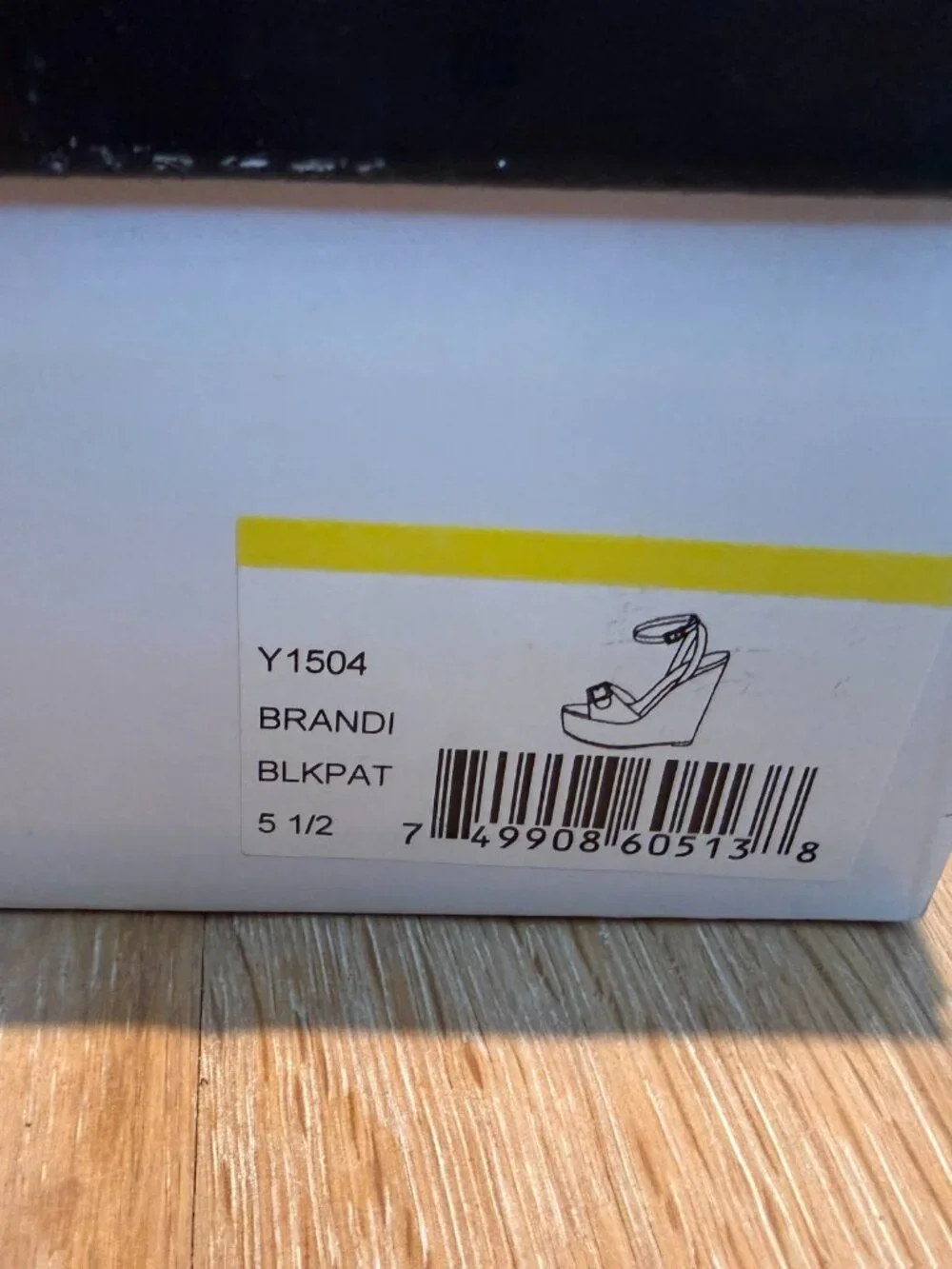 Penny Loves Kenny Black Patent Espadrille Wedges Sandals with Buckle With Box